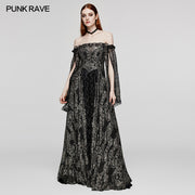Gothic Mystery off shoulder Dress
