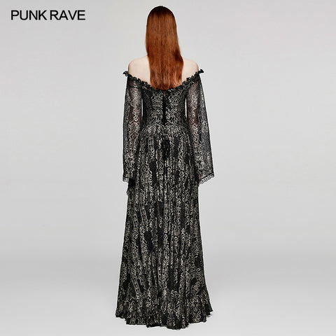 Gothic Mystery off shoulder Dress