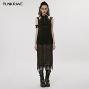 The Post-apocalyptic Techwear Style Knitted Hollow out Dress