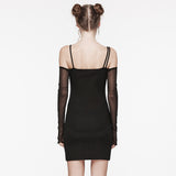 Goth Asymmetric Mesh Dress