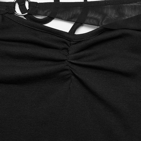 Goth Asymmetric Mesh Dress