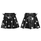 Faux Leather Cute A-line Skirt