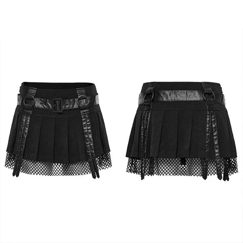 Faux Leather short pleated Skirt