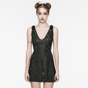 Punk sexy deep V-neck dress