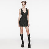 Punk sexy deep V-neck dress