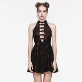 Goth Rose Print Dress