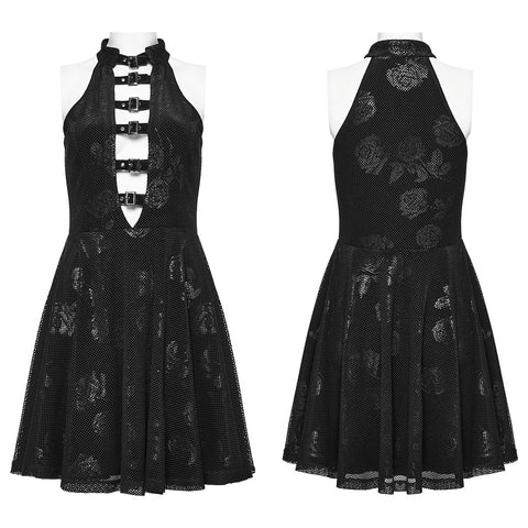Goth Rose Print Dress