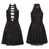 Goth Rose Print Dress