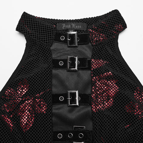Goth Rose Print Dress