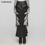 Punk triangular pieces hollow chain skirt