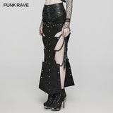 Punk triangular pieces hollow chain skirt