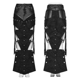 Punk triangular pieces hollow chain skirt