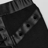 Punk cool drawstring slit skirt