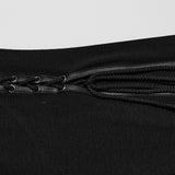 Punk cool drawstring slit skirt