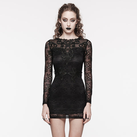Goth formal elegant lace dress