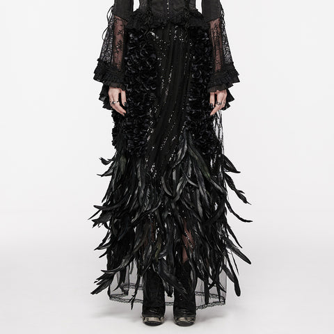 Gorgeous Feather Gothic Skirt