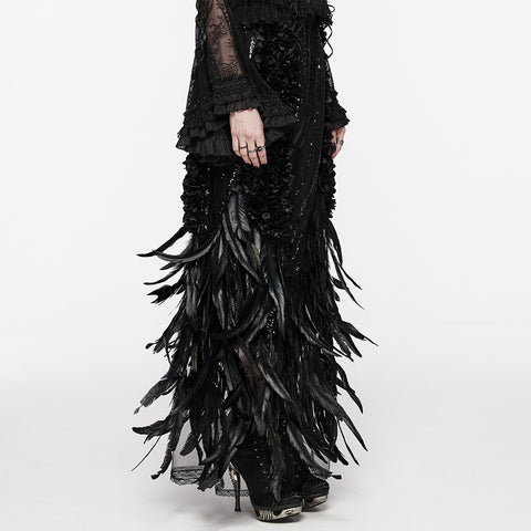 Gorgeous Feather Gothic Skirt