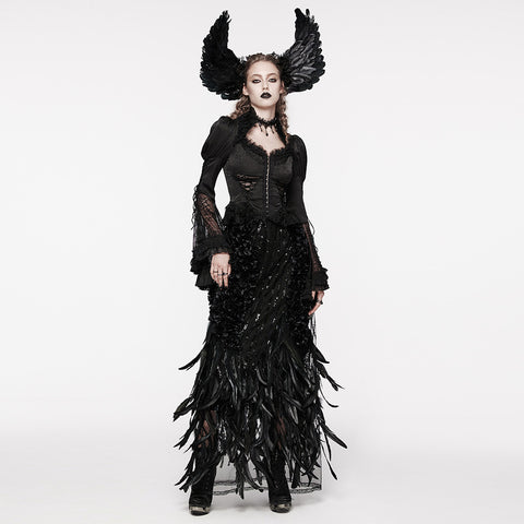 Gorgeous Feather Gothic Skirt
