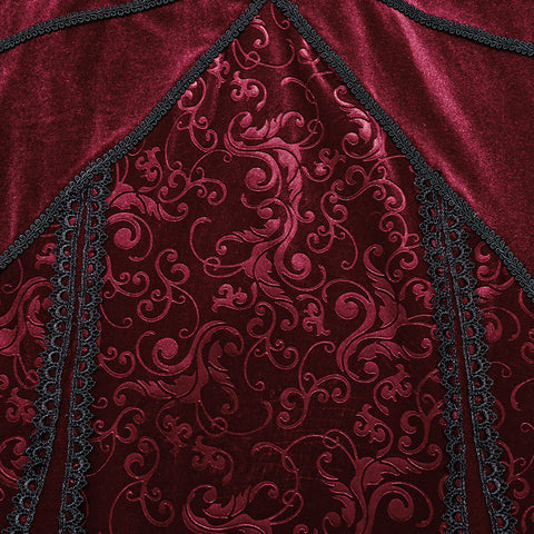 Goth V-neck embossed sexy dress