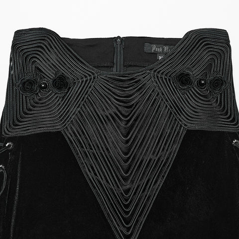 Goth velvet fishtail skirt