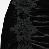 Goth velvet lace fishtail skirt