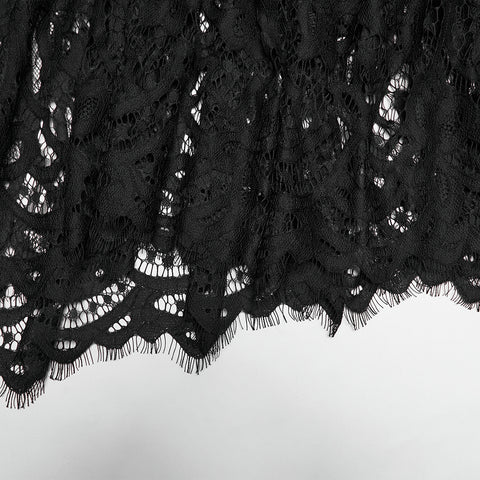 Goth velvet lace fishtail skirt