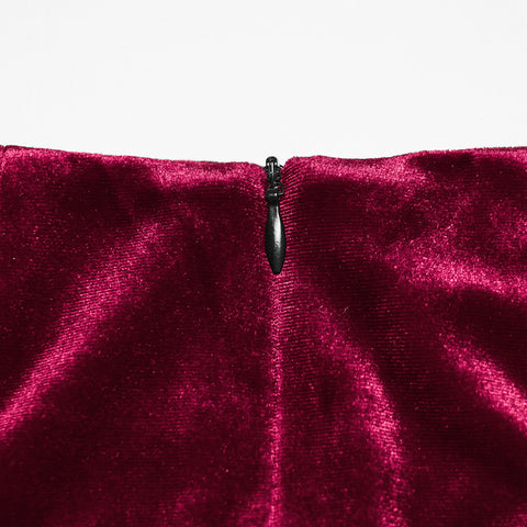 Goth velvet lace fishtail skirt