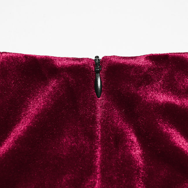 Goth velvet lace fishtail skirt