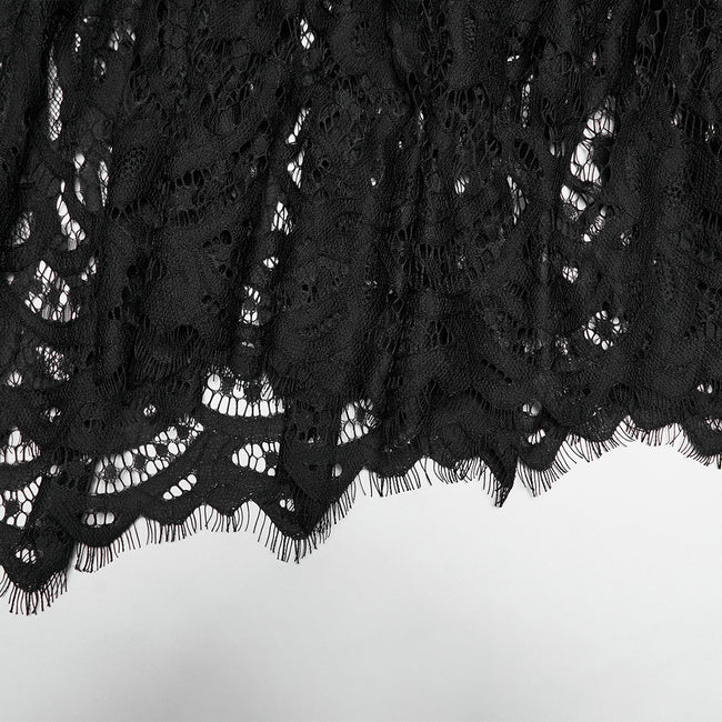 Goth velvet lace fishtail skirt