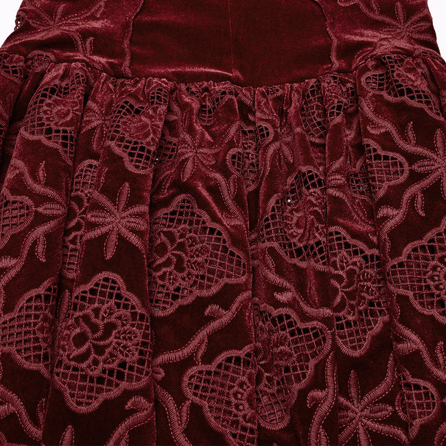 Gothic Retro Velvet Embroidered Dress
