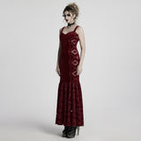 Gothic Retro Velvet Embroidered Dress