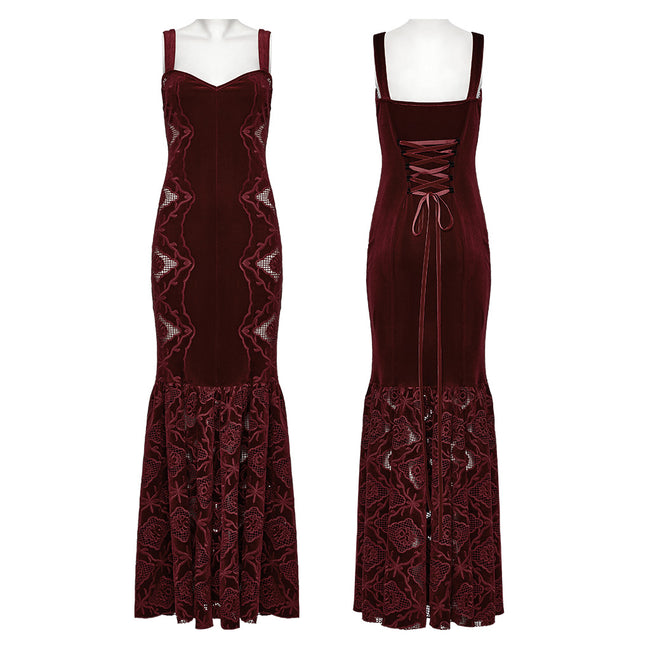 Gothic Retro Velvet Embroidered Dress