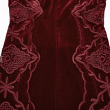 Gothic Retro Velvet Embroidered Dress