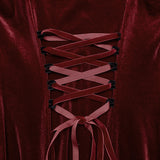 Gothic Retro Velvet Embroidered Dress