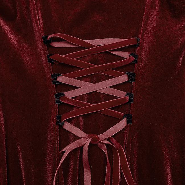 Gothic Retro Velvet Embroidered Dress