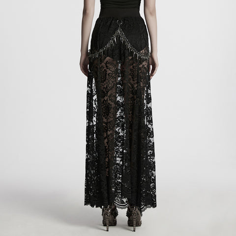 Gothic lace split skirt