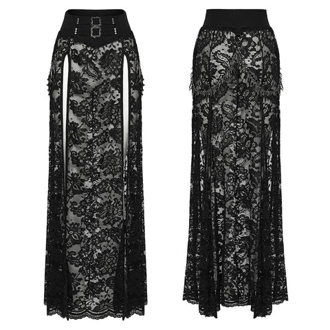 Gothic lace split skirt