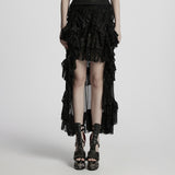 Gothic asymmetrical lace skirt