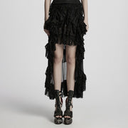 Gothic asymmetrical lace skirt