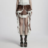 Gothic asymmetrical lace skirt