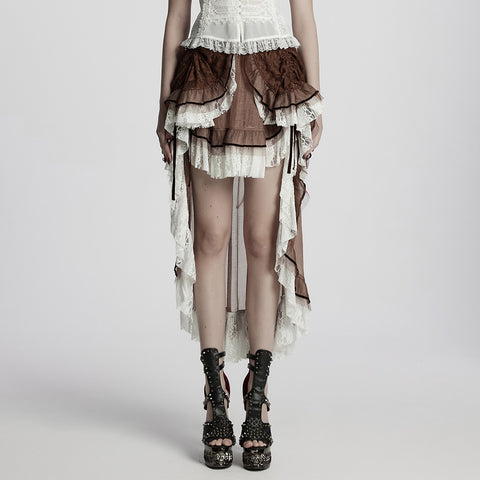 Gothic asymmetrical lace skirt