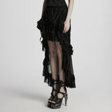 Gothic asymmetrical lace skirt