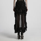 Gothic asymmetrical lace skirt