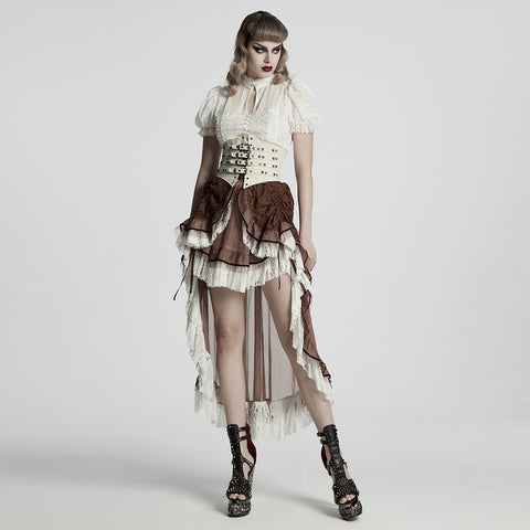 Gothic asymmetrical lace skirt