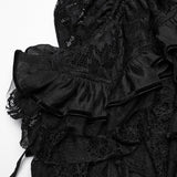 Gothic asymmetrical lace skirt