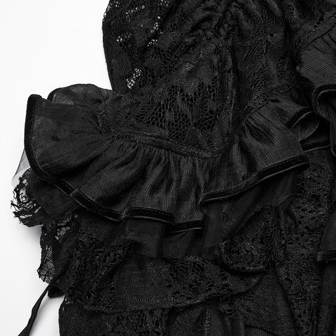 Gothic asymmetrical lace skirt