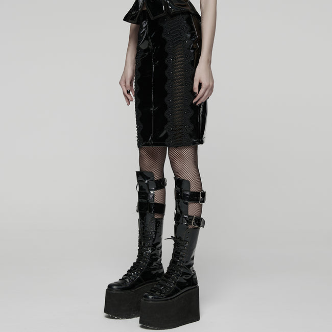 Goth Patent Leather Skirt
