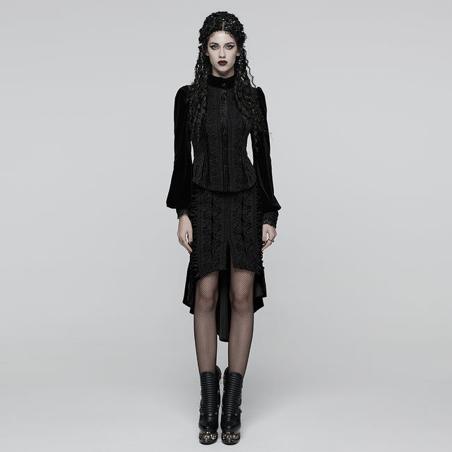 Goth Rose Fishtail Skirt