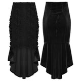 Goth Rose Fishtail Skirt