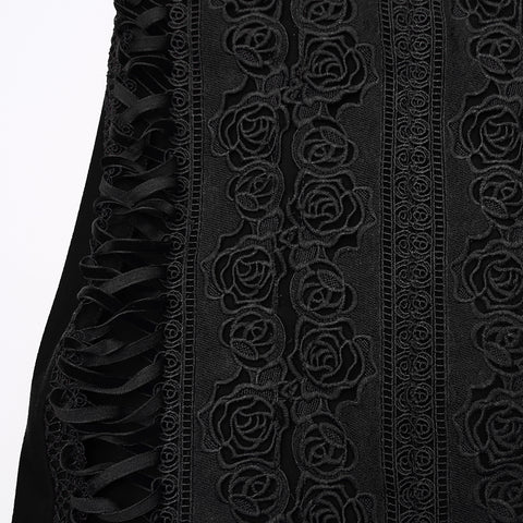 Goth Rose Fishtail Skirt